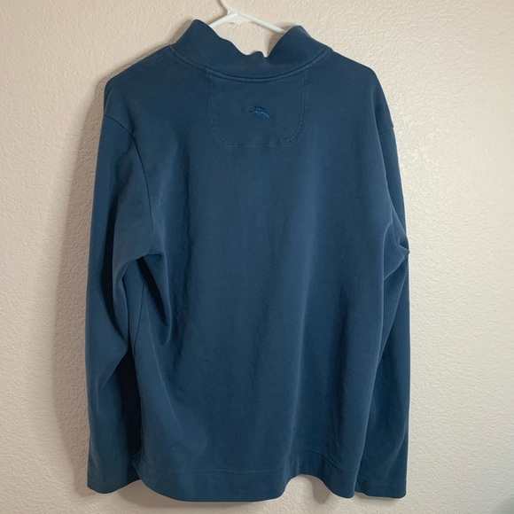 Tommy Bahama blue quarter zip sweater - Picture 4 of 7